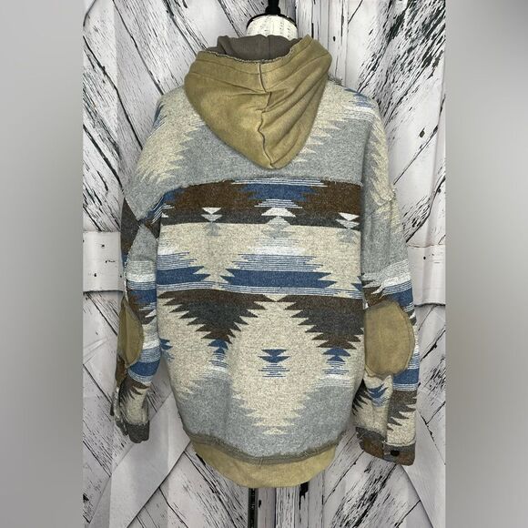 POL Aztec Shacket Coat Jacket Hooded L - Picture 4 of 6
